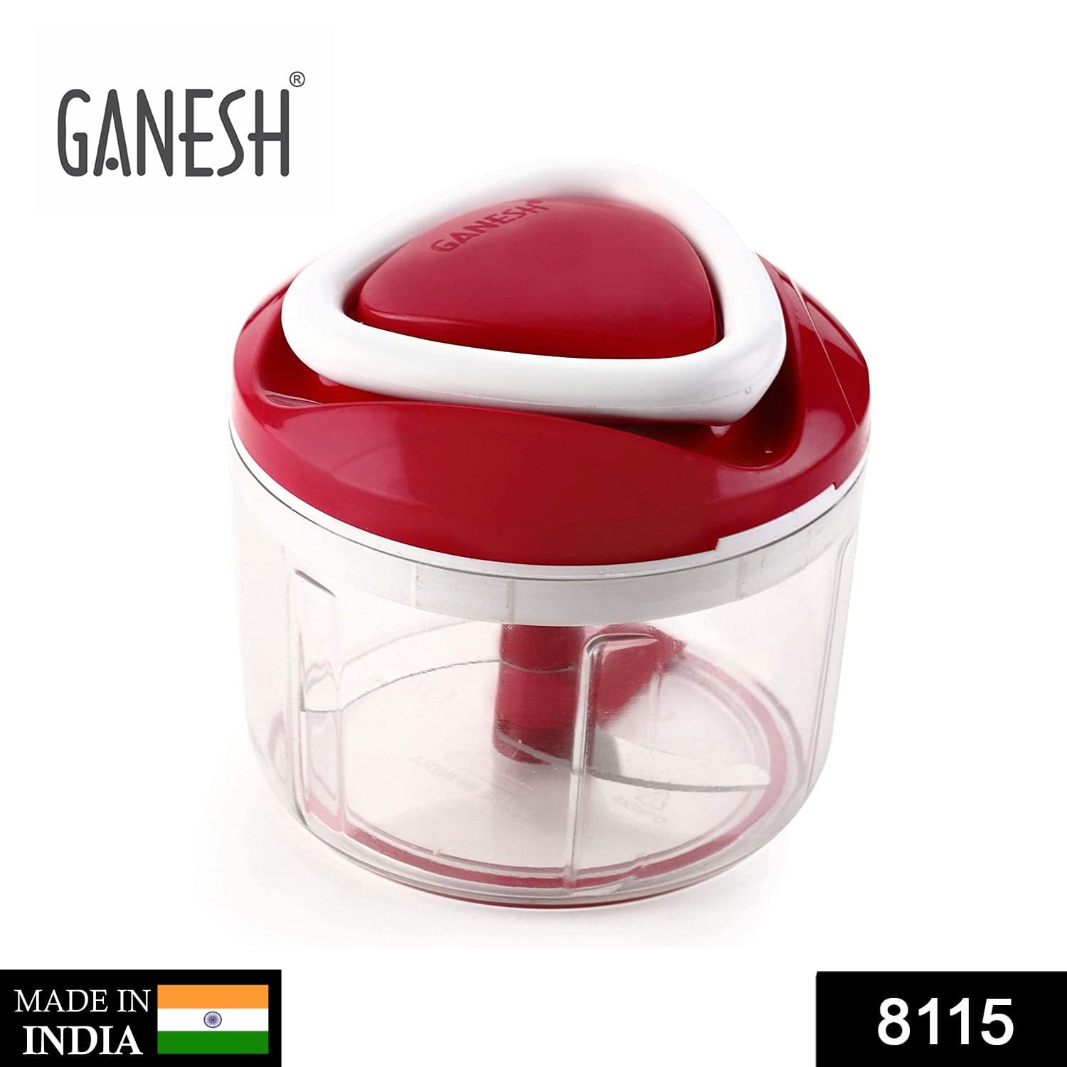 8115 Ganesh Chopper Vegetable Cutter, Red (650 ml) - 8115 Ganesh Chopper Vegetable Cutter, Red (650 ml)
