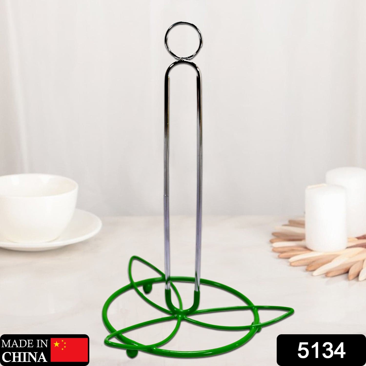 5134 Kitchen Roll Dispenser, Kitchen Napkin Roll Holder, Kitchen Paper Towel Tissue Holder, Chrome Steel - 5134 Kitchen Roll Dispenser, Kitchen Napkin Roll Holder, Kitchen Paper Towel Tissue Holder, Chrome Steel